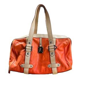 Rare L.A.M.B by Gwen Stefani Orange Leather Satchel Bag….SOLD. SOLD